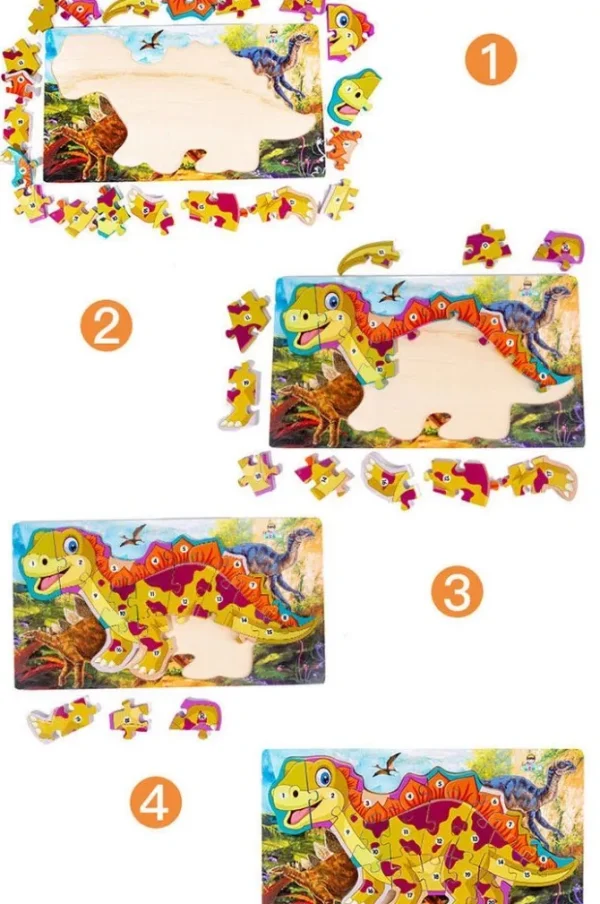 Large 3D Dinosaur Wooden Puzzle - Best alphabet learning toysoys