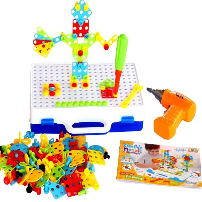 pcs_creative_mosaic_elect_0.webp 237PCS Creative Mosaic Electronic Kit with Electronic Drill - Fine motor skills toys