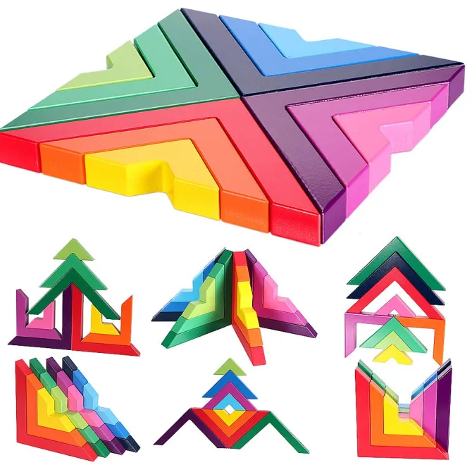 pcs_rainbow_blocks_wooden_0.webp 12pcs Rainbow Blocks Wooden Colorful Angle blocks - Open Ended Toys