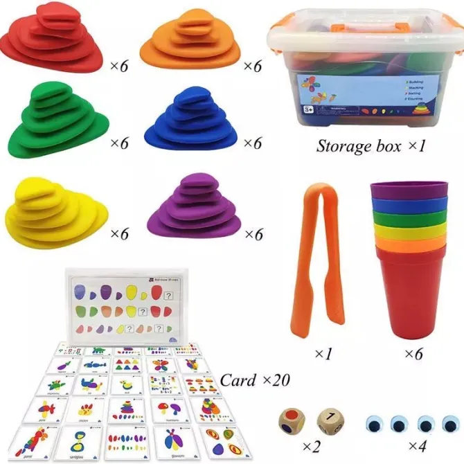 rainbow_pebbles_activity__3.webp Rainbow Pebbles activity set with Cards - Open Ended Play Toys