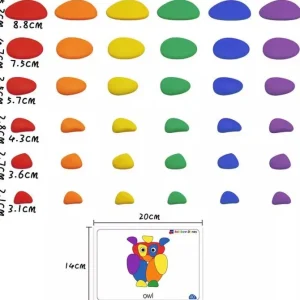 Rainbow Pebbles activity set with Cards - Open Ended Play Toys