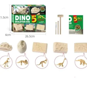 STEM Kids Dig Kit Pirate Treasure Dig / DINO Skeleton Dig 5 in 1- Fine motor skills toys