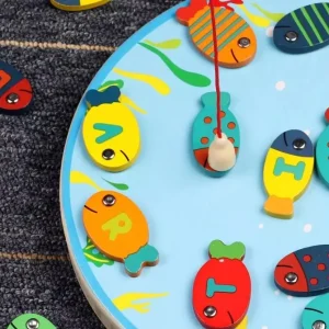 Wooden Alphabet Magnetic Fishing Game - Fine Motor Toys For Children