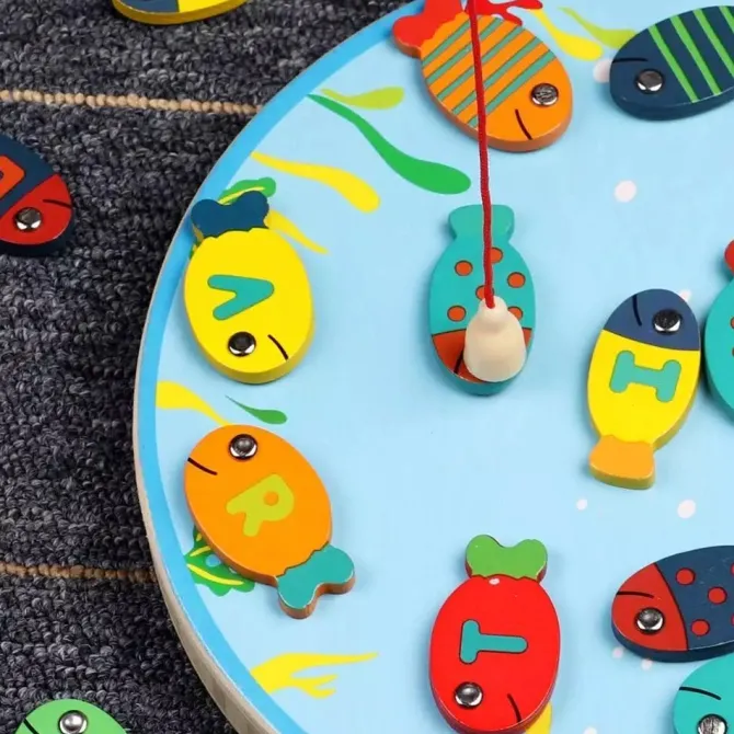 wooden_alphabet_magnetic__2.webp Wooden Alphabet Magnetic Fishing Game - Fine Motor Toys For Children