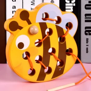 Wooden Animal Threading Rope Game - Fine Motor Skills Toys