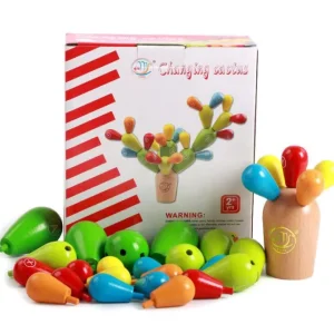 Wooden Aphabet Cactus - Fine motor skills toys