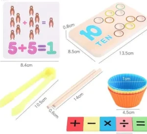 Wooden Beads Counting and Sorting Game - Montessori Educational Toys