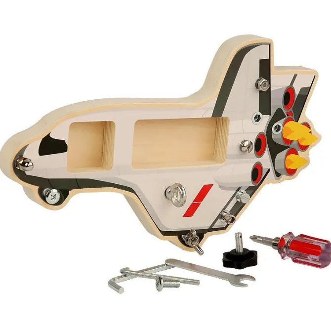 wooden_busy_board_set_of__5.webp Wooden Busy Board Set of 3 ( Airplane, Boat and Digger)- The best fine motor toys