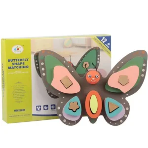 Wooden Butterfly Shape Matching- Fine motor skills toys