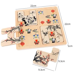 Wooden Chinese Cultural Puzzle - Fine motor skills toys
