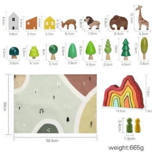 Wooden Forest Play Set with Hills - Best open ended play toys