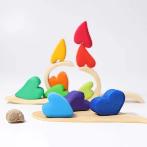 Wooden Heart Blocks Set- Open ended wooden toys