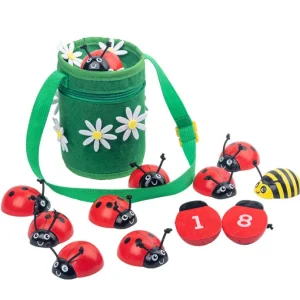 Wooden Ladybug Counting Game with Bag- Mathematics toys