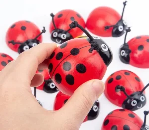 Wooden Ladybug Counting Game with Bag- Mathematics toys