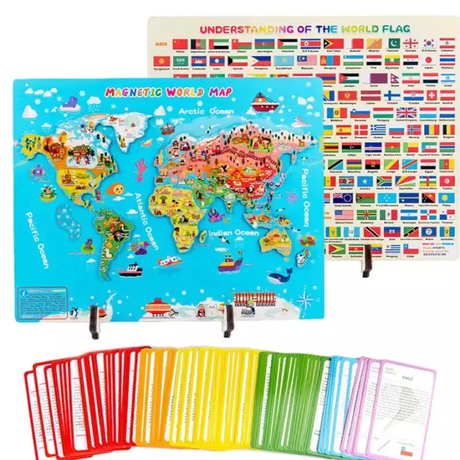 wooden_magnetic_world_map_2.webp Wooden Magnetic World Map Puzzle- Mathematics toys