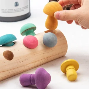 Wooden Mushroom Game- Fine motor skills toys