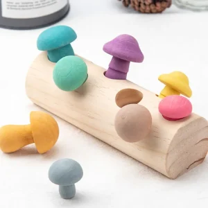 Wooden Mushroom Game- Fine motor skills toys