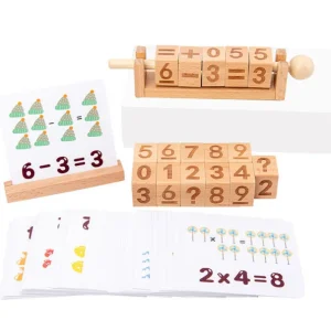 Wooden Number matching / Word Pair Learning Mathematics toys Open ended wooden toys