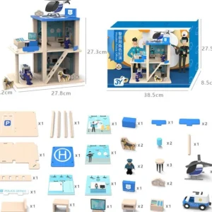 Wooden Police Station Role Play Game - Open Ended Play Toy