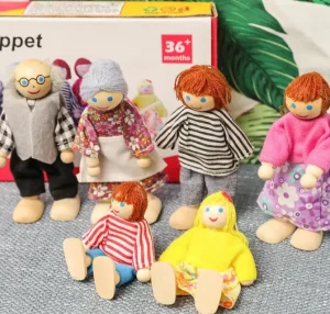 Wooden Role-Play Doll Family- Open ended wooden toys