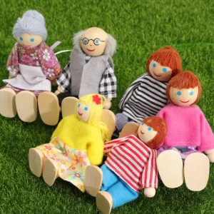 Wooden Role-Play Doll Family- Open ended wooden toys