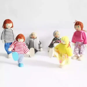Wooden Role-Play Doll Family- Open ended wooden toys