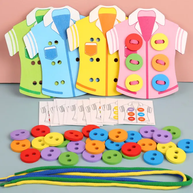 wooden_shirt_button_lacin_0.webp Wooden Shirt Button Lacing - 4 Sets Fine motor skills toys