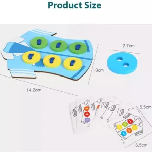 Wooden Shirt Button Lacing - 4 Sets Fine motor skills toys