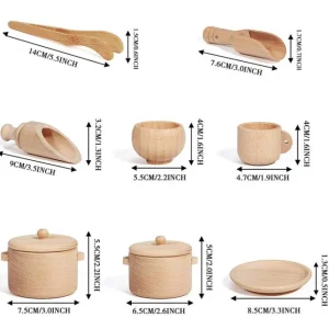 Wooden Tea and Utensil Set - Fine motor skills toys