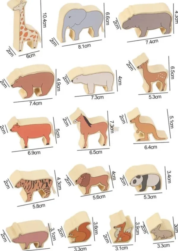 Wooden Wildlife Stacking-Open ended wooden toys